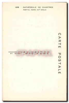 Katedra w Chartres — Portail Północny, XIII wiek — Wydawca HOUVET, nr 1016 — Rewers