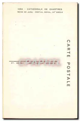 Katedra w Chartres — Portal Królewski, XII wiek — Wydawca Houvet, n° 1054 — Rewers