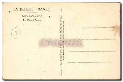 Fontanna Miłości — Dijon (Côte-d'Or) — Wydawnictwo Sztuki YVON — Rewers