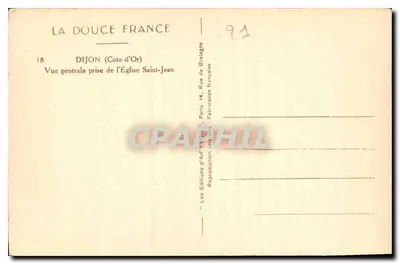 Dijon (Côte-d'Or) — Ogólny widok z Kościoła św. Jana — Wydawnictwo Sztuki 'VY' Paryż — Rewers