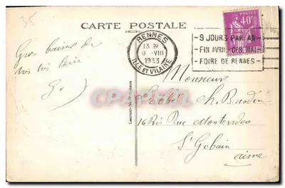 Rennes — Katedra — wydawca Laurent-N.-Rennes, nr 4434 — Rewers