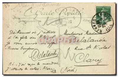 Rennes — Ogólny widok na Szpital Wojskowy i Katedrę św. Aubina — LL. — N° 106 — Rewers