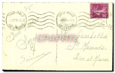 Dinard — La Cale de la Vicomté — wydawca 4 Dinard — Rewers