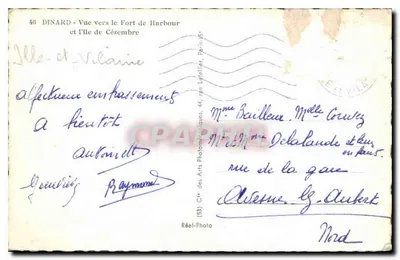 Dinard — Widok ku Fortowi Harbour i Wyspie Cézembre — Klucz do fotograficznych sztuk — Rewers