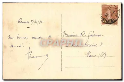 Rennes — Plac Krzyża Misji i Gara Tramwajowa — wydawca anonimowy, nr 4467 — Rewers