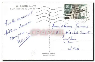 Dinard (Il.-et-V.) — A Promenade sob a Luz da Lua — Éditions Gaby — Verso