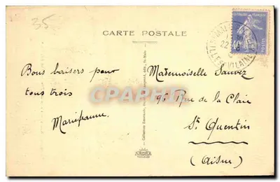 Zamek w Vannes — widok wieży i portu — wydawca Angra, Toulouse — Rewers
