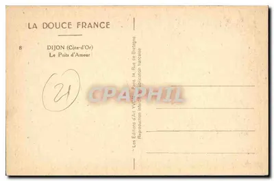 Dijon (Côte-d'Or) — Fontanna Miłości — Wydawnictwo Sztuki Yvon — Rewers