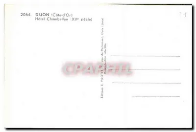 Dijon — Hotel Chambellon (15e eeuw) — Edities E. PROTEL — Achterkant