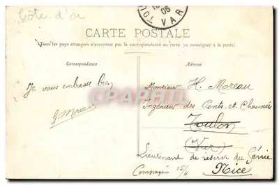 Stara pocztówka Dijon Monument Carnot — Rewers