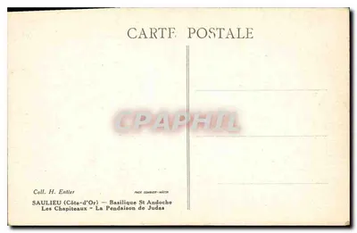Saulieu - Bazylika św. Andoche — Kapitale — Powieszczenie Judasza — Rewers