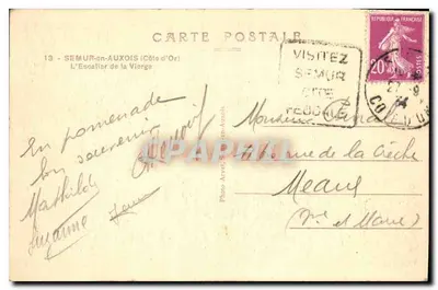 A Escada da Virgem — Semur-en-Auxois (Côte d'Or) — Foto Arvet, Semur-en-Auxois — Verso