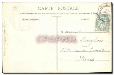 Góry Loup - Restauracja Millo - Skoczek Courmes (Alpes-Maritimes) — Zbiór Artystyczny nr 1121 — Rewers