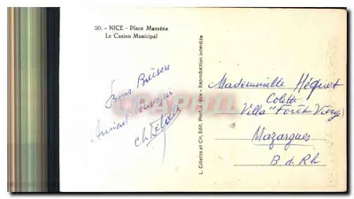 Nizza - Piazza Masséna — Il Casinò Municipale — L. Gilletta et Cie, Nizza — Verso