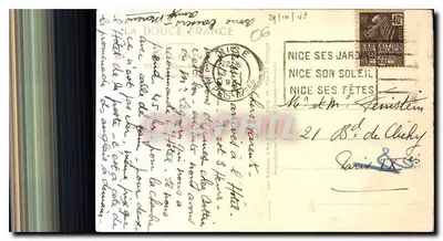 Widok na Promenade des Anglais w Nice — Wydawca Yvoin — Rewers