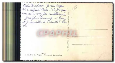 Nice - Zatoka Aniołów - Promenada Anglijska — Rewers
