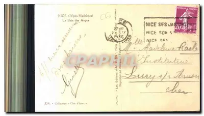 Zatoka Aniołów — Nicea (Alpy Murgaskie) — Wydawnictwo Sztuki « Côte d'Azur » nr 354 — Rewers