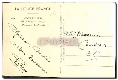 Nice — Promenade des Anglais — Wydawnictwo Art Yvan, Paryż — Rewers