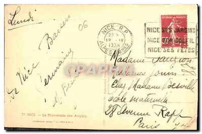 Nice – Promenada Anglijska – Wydawca Pella — Rewers