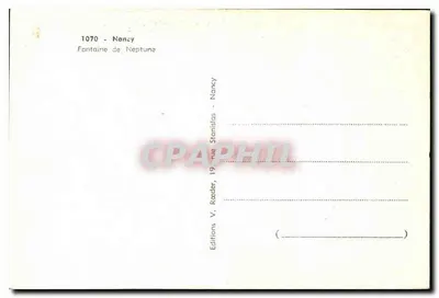 Fontanna Neptuna - Nancy — Wydawca V. Roeder, n° 1070 — Rewers