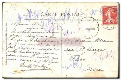Théoule — Arco da Aiguille, Estérel — Edição Giletta, fot. Nice, n° 567 — Verso