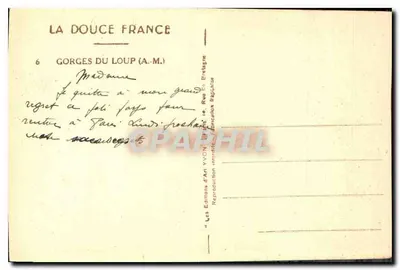 Gorges du Loup (A.M.) — Wzrok na wąską drogę — Yvon, n°6 — Rewers