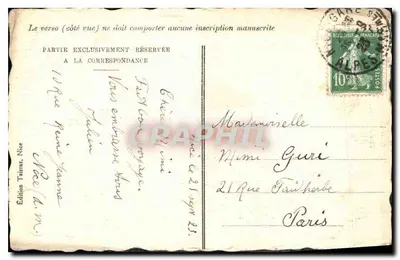 NICE — Widok promenady między palmami — Wydawnictwo Tairmar, nr 72 — Rewers