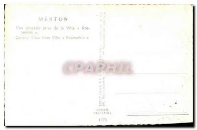 Menton — Vista generale scattata dalla Villa « Rosmarino » — Estel — Verso