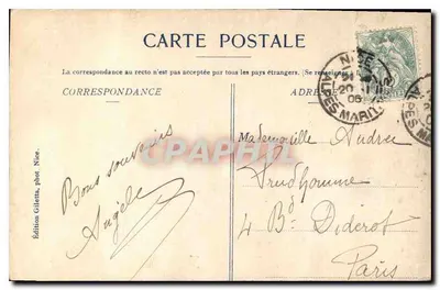 Nice - Rochers de Rauba Capeu por um golpe de mar — Edição Giletta, n° 182 — Verso