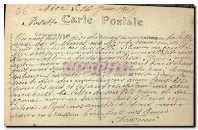 NICE — Widok z Mont Boron między sosnami — ND Hol, nr 354 — Rewers