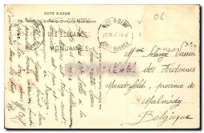 Nice - A Entrada do Porto da Porette - Mont Boron — Les Éditions Colobel Driant, n° 78 — Verso
