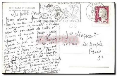 Cannes — Vista panorâmica com palmeiras e flores — Flores & Parfums — Verso
