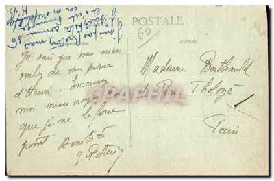 Pierrefonds podczas bombardowania — Wieża Kaplicy trafiona torpedą z Gotha w 1918 — Fotografia — Rewers