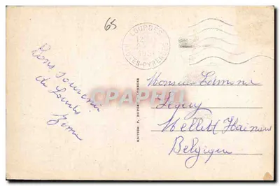 Soverein van Sint Bernadette Soubirous — Vaderlijke woning, verschijningen, en beeld van de Heilige Maagd — Uitgave P. Doucet, Lourdes — Achterkant