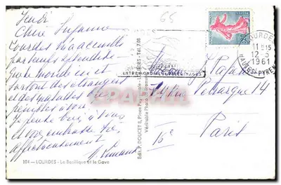 Lourdes — A Basílica e o Gave — Edlux — Verso