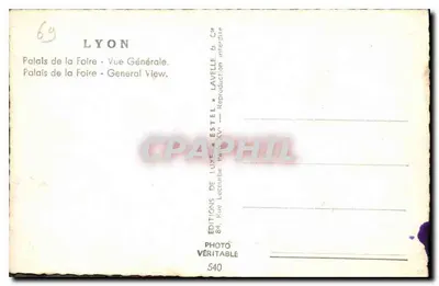 Palácio da Feira — Lyon — Edições de Luxo Estel & Cie — Verso