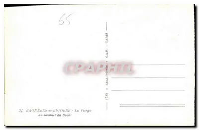 Bagnères-de-Bigorre — A Virgem no topo do Bédat — C.A.P. — n°34 — Verso