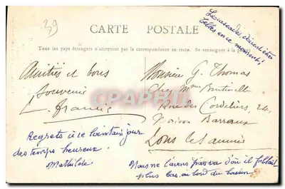 Cours du Hérisson — Le Saout Girard — Wyd. Bourgeois Frères Chalon-saône — Rewers