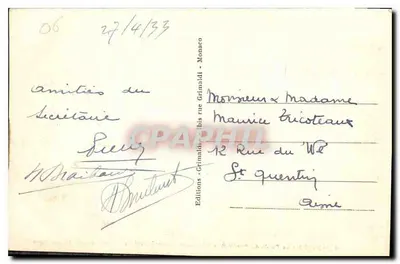 Monaco — Le Palais du Prince et le Monument Commémoratif du 25e anniversaire de son règne — Éditions Grimaldi — Verso