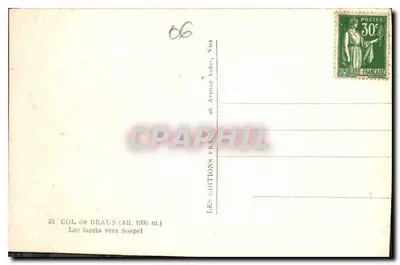 Os curvas para Sospel — Passo de Braus (Alt. 1000 m.) — As Edições Francesas — Verso