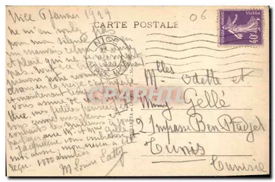 Nice - Vista general entre los Pinos Mont-Boron — C. Gillietta, n°17 bis — Reverso
