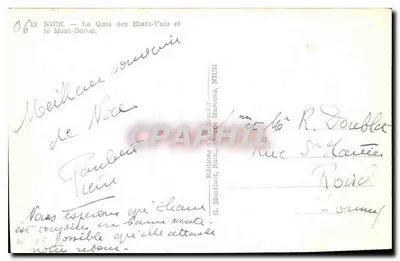Nice — Quai des États-Unis i Mont-Boron — Éditions G. Montluc, Nice — Rewers