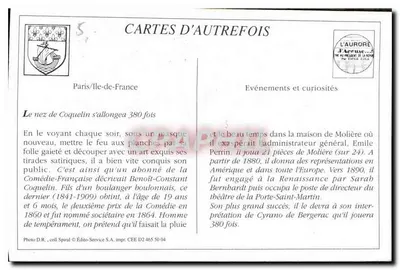Coquelin — Aktor i administrator — Wydawnictwo L'Aurore, nr D2 465 50 04 — Rewers