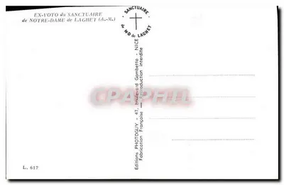 Louis Mathieu — Età 31 anni — Monacé — Ex-voto del Santuario di Nostra Signora di LAGHET (A.-M.) — Verso