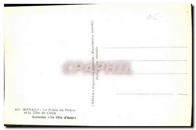 Monako — Pałac Książęcy i Główne Wzgórze — Rella, kolekcja «La Côte d'Azur» — Rewers