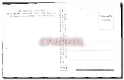 Gory Wysokiej Białej — Seyne-les-Alpes — Wydawnictwo Bonnardel — Rewers