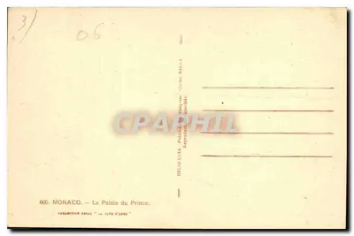Mônaco — O Palácio do Príncipe — Coleção Rella — Verso