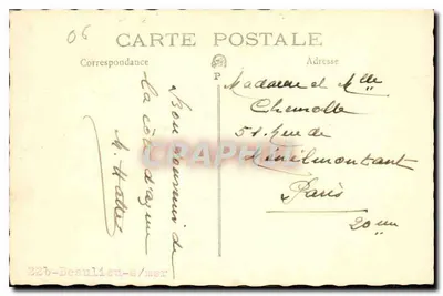 Widok z Beaulieu-sur-Mer — góry i morze — wydawca CRAPHIL, n° 06 — Rewers