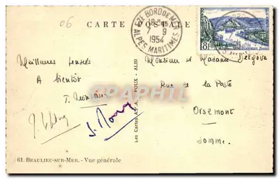 Beaulieu-sur-Mer — Vista geral — As Cartas A.P.P. - ALBI n°61 — Verso