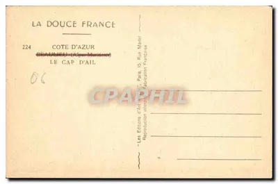 Cap d'ail — Wybrzeże Azury — Les Éditions d'Art Maritimes — Rewers